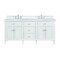 James Martin Vanities 72'' Double Vanity, Bright White w/ 3 CM Carrara White Marble Top 424-V72-BW-3CAR - alternate 1